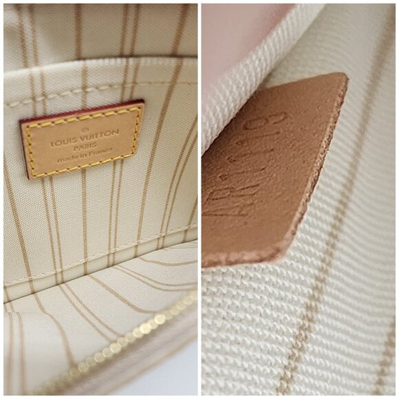 Louis Vuitton Neverfull MM Pochette Damier Azur Canvas Like New Condition - Picture 3 of 3